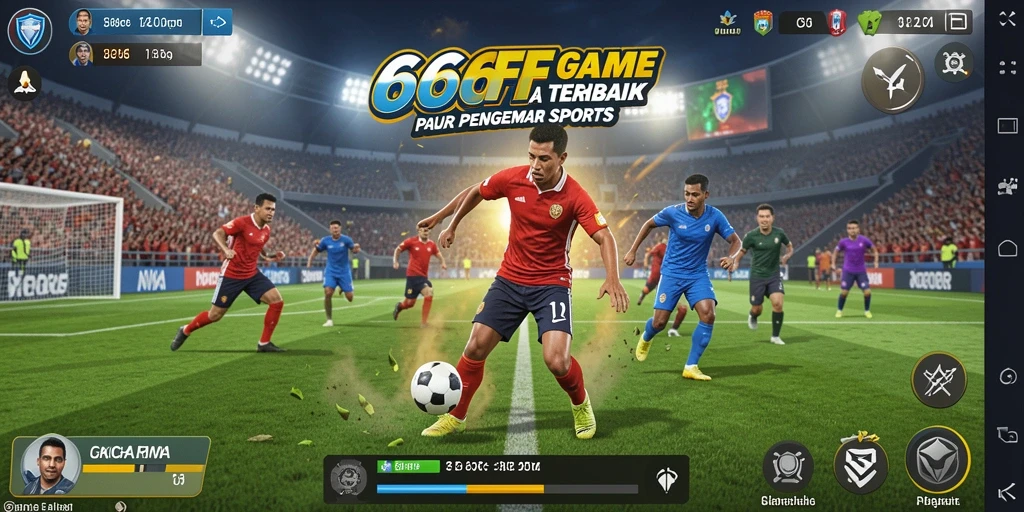 Tangkapan layar gameplay 666FF yang menunjukkan aksi olahraga seru.