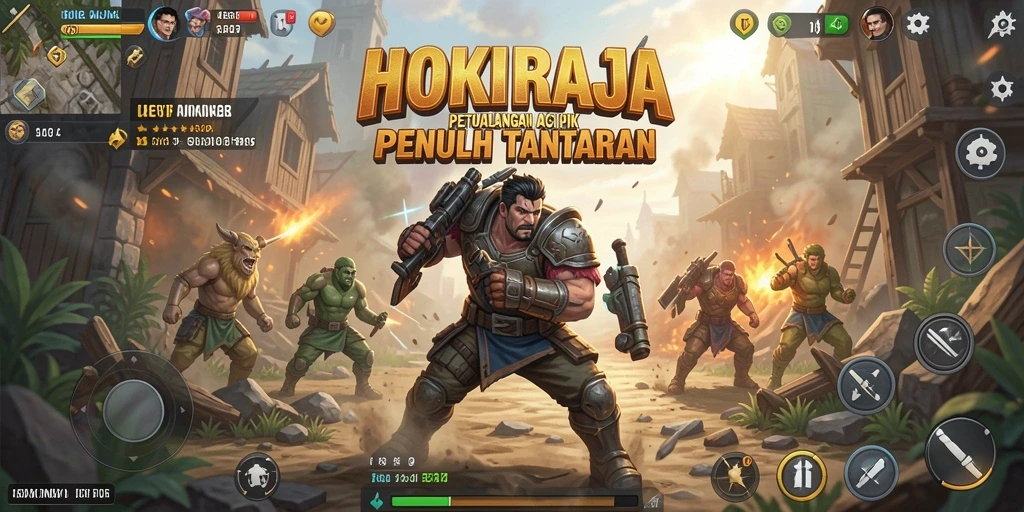 Tampilan gameplay seru HOKIRAJA dengan aksi mendebarkan.