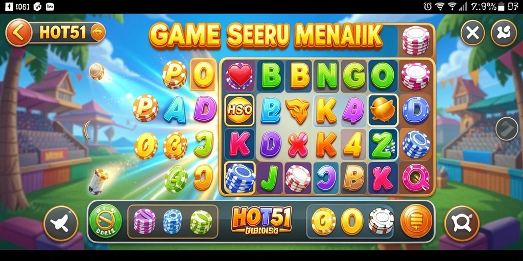 Screenshot gameplay HOT51 menampilkan keseruan bermain Bingo dengan teman.