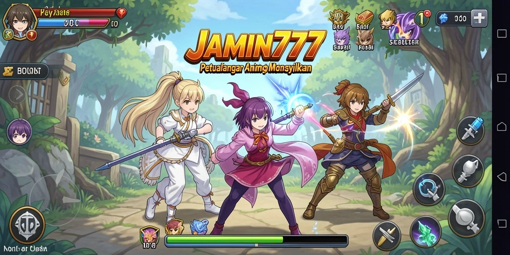 Tampilan gameplay seru dalam dunia anime yang fantastis.