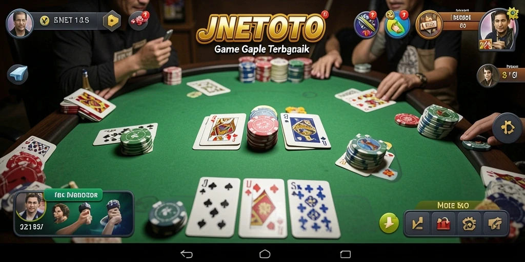 Tampilan gameplay Gaple JNETOTO yang seru dan interaktif.