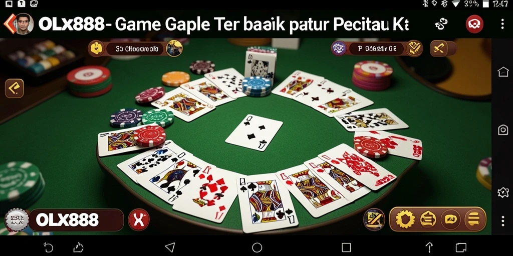 Screenshot gameplay OLX888 yang menampilkan suasana seru saat bermain Gaple.